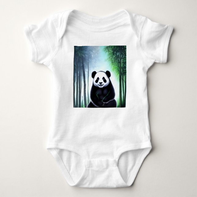 Fint, fegt lilla Panda Bear Unge T Shirt (Framsida)