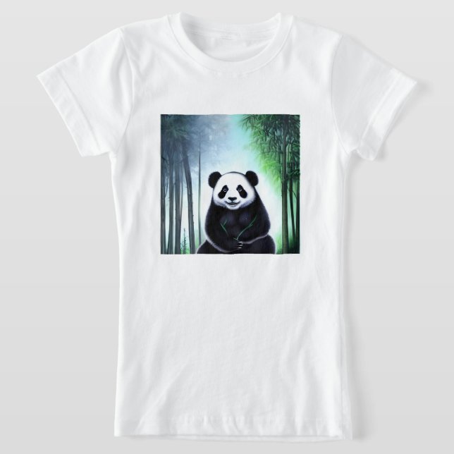 Fint, fegt lilla Panda Bear Unge T Shirt (Laydown)