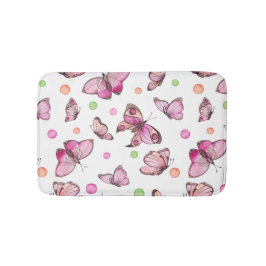 Fint fjäril och Polka dots Badrumsmatta