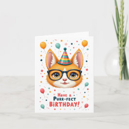 Fint födelsedag!" Cute Cat Birday Card Kort