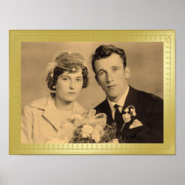 Fint foto från anpassningsbarna guld gräns ram pos poster