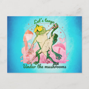 Fint Frog lite par med svamp Dance Vykort
