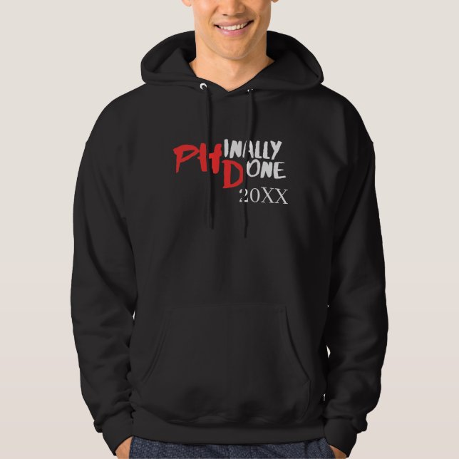Fint gjort - svart PHD Studenten-offertdesign Hoodie (Framsida)