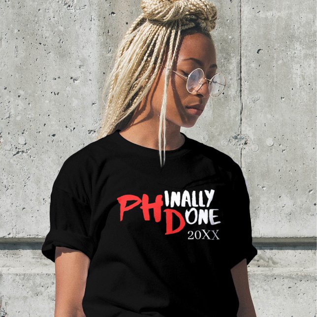 Fint gjort - svart PHD Studenten-offertdesign T Shirt (Skapare uppladdad)