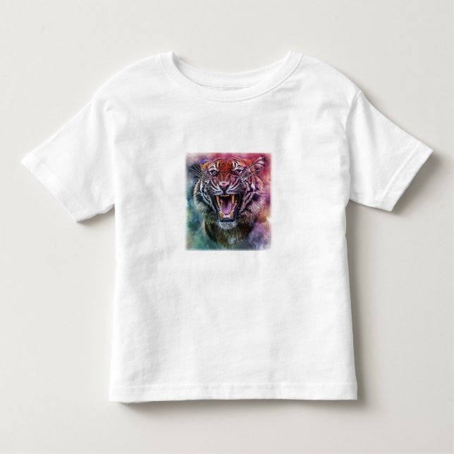 Fint Growling Bengal Tiger Ansikte Photo T Shirt (Framsida)