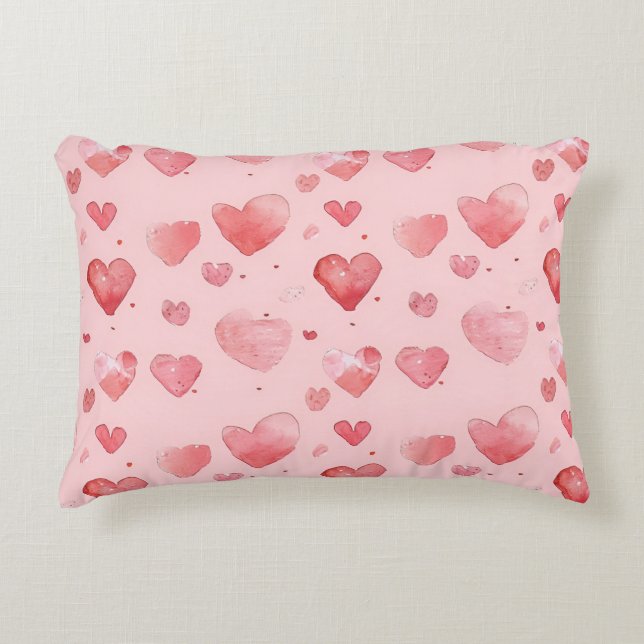 Fint hjärta mönster accent Pillow Prydnadskudde (Framsidan)