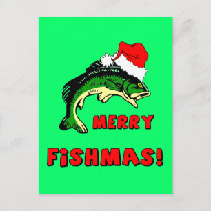 Fint julfiske helg vykort