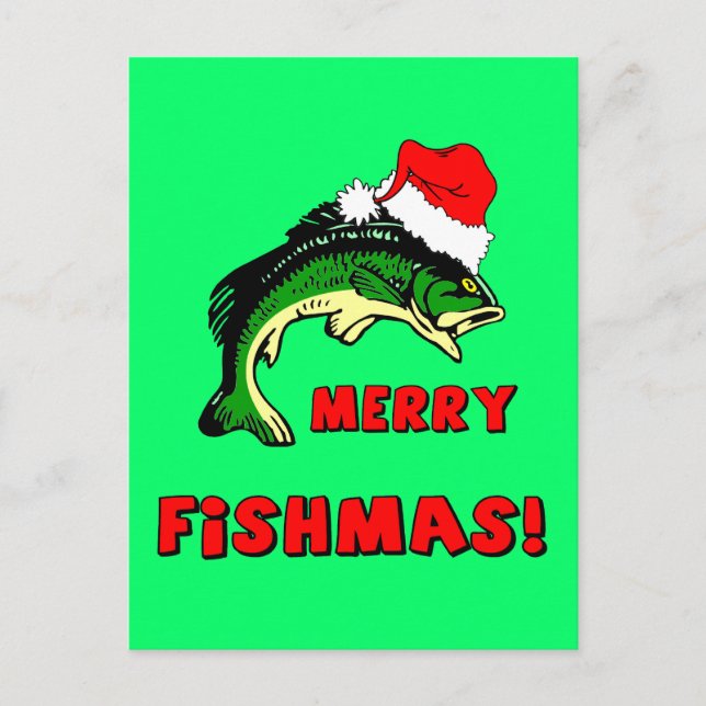 Fint julfiske helg vykort (Framsida)
