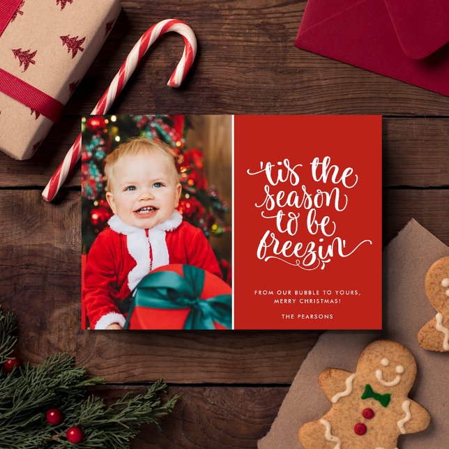 Fint jullfamiljens fotosättkort kort (Funny Christmas Family Photo Plaid Holiday Card)