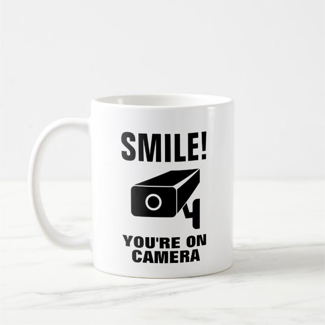 Fint kaffe mugg - Smiles du är på kameran (Vänster)