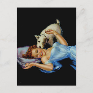 Fint klassiskt stift upp tjejen Art Postcard Vykort