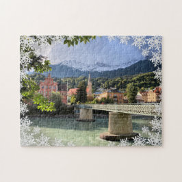 Fint liggande fotopatosnöflake Overlay Puzzle Pussel