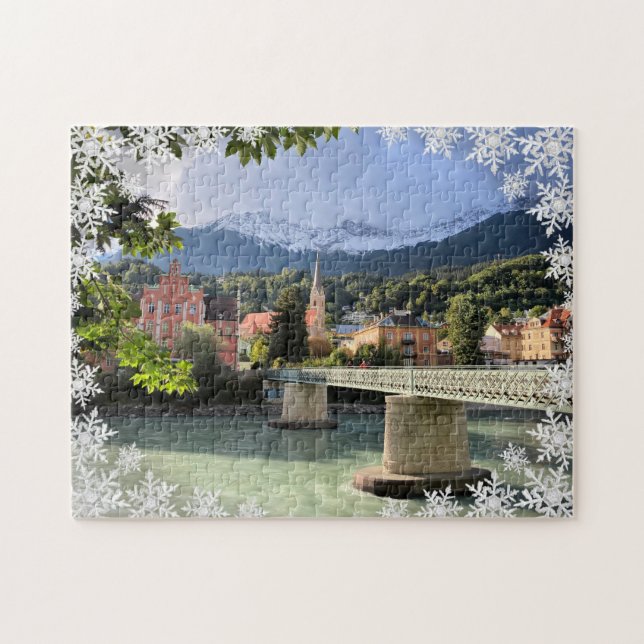 Fint liggande fotopatosnöflake Overlay Puzzle Pussel (Horisontell)