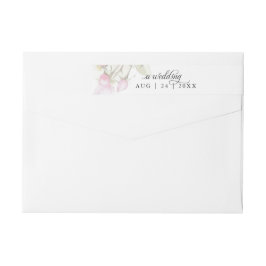 Fint målat Rosa ros BarefootBride™ Etikettband