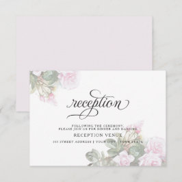 Fint målat Rosa ros BarefootBride™ Inbjudningar