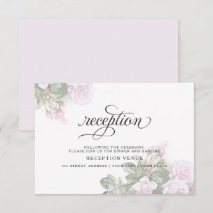 Fint målat Rosa ros BarefootBride™ Inbjudningar