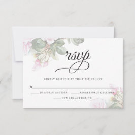 Fint målat Rosa ros BarefootBride™ OSA Kort