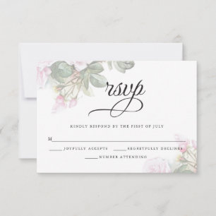 Fint målat Rosa ros BarefootBride™ OSA Kort