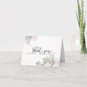 Fint målat Rosa ros BarefootBride™ Tack Kort
