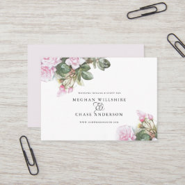 Fint målat Rosa ros BarefootBride™ Visitkort