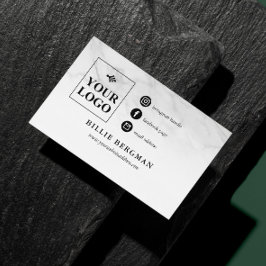 Fint Marble Social Media-ikoner din logotyp Visitkort