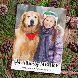 Fint merry Simple Anpassningsbar Pet Photo Cat Hun Helg Vykort