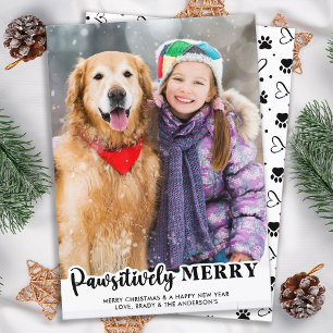 Fint merry Simple Anpassningsbar Pet Photo Cat Hun Julkort