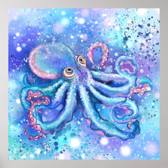 Fint Octopus Poster - Målning (Framsidan)