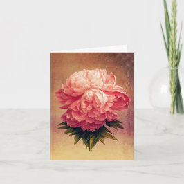 Fint Painterly Rosa Peony-mappade anteckningskort