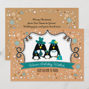 Fint Penguin-kort för julklapp Julkort