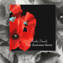 Fint Red Poppy Affärskort