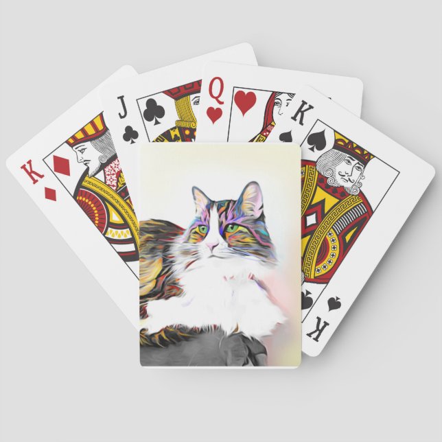 Fint regnbåge med päls-handmålat foto casinokort (Baksidan)
