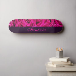 Fint rosa ros monogram mini skateboard bräda 18,5 cm