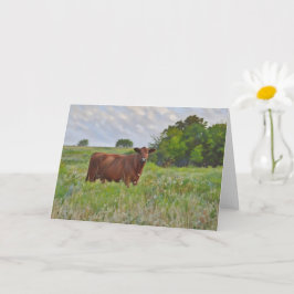 Fint rött Angus Cow Farm Art Note Card Kort