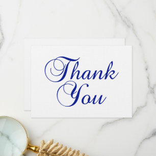 Fint Royal Blue Calligraphy-skript Tack Kort