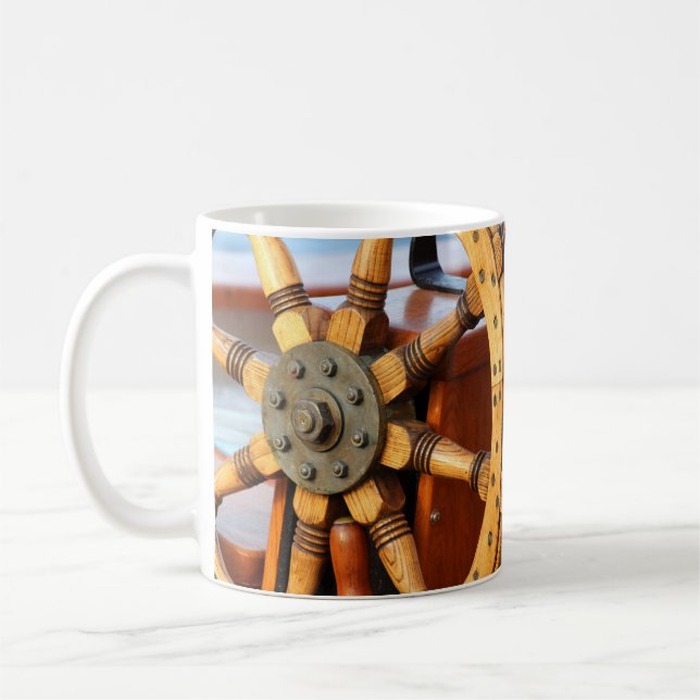 Fint, Sturdy Wooden Frakts Wheel Kaffemugg (Vänster)