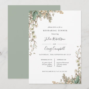 Fint Tiny Bellblommwers Whimsical Rehearsal Dinner Inbjudningar