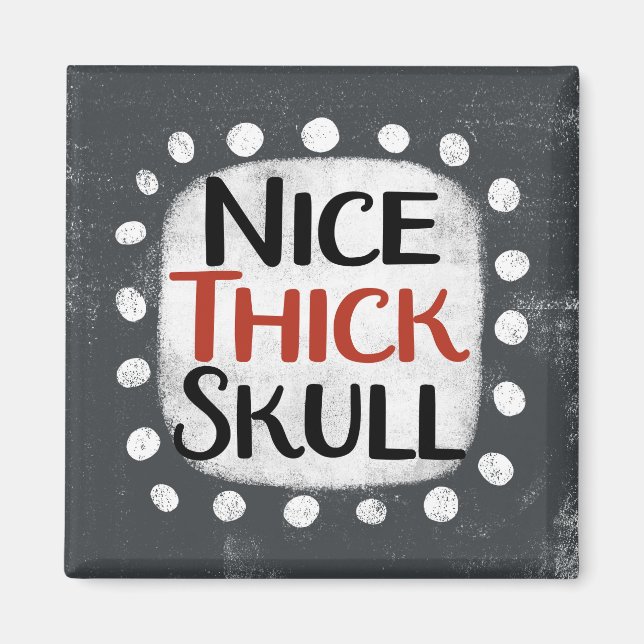Fint tjockt SKULL-kylskåp Magnet (Framsidan)