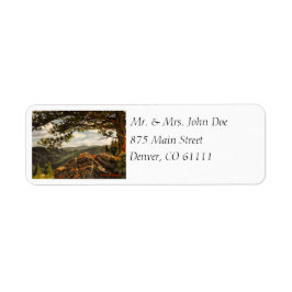Fint uppslag - bergsfärg - liggande returadress etikett