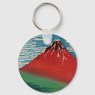 Fint väder klar morgon Vintage japansk konst Nyckelring