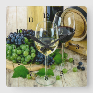 Fint vin, åldrat till perfektion fyrkantig klocka