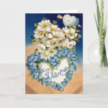 Fint Vintage Flowers Heart Alla hjärtans dag Card