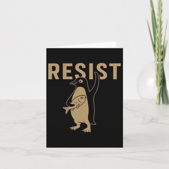 Fintage Penguin Resistpenguins Subtle Anti Trump Kort (Framsida)
