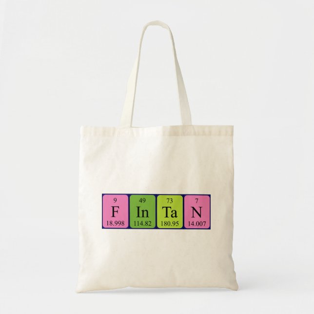 Fintan periodisk bord namn tote bag tygkasse (Framsidan)