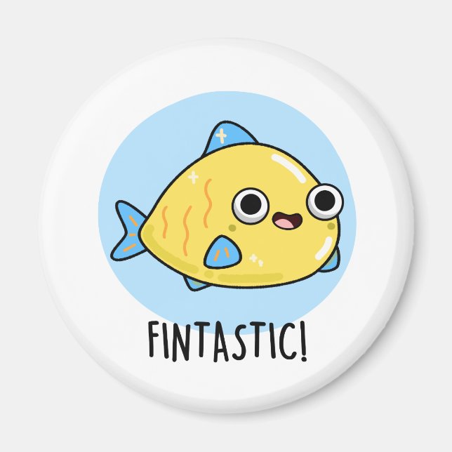 Fintastic Funny Fish Pun Magnet (Framsidan)