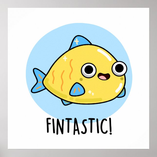 Fintastic Funny Fish Pun Poster (Framsidan)
