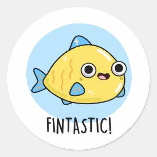 Fintastic Funny Fish Pun Runt Klistermärke