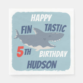 Fintastic Happy Shark Födelsedagsfest, Alla Åldrar Pappersservett