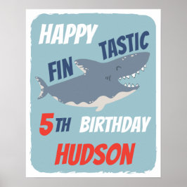 Fintastic Happy Shark Födelsedagsfest, Alla Åldrar Poster