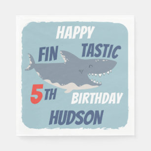 Fintastic Lycklig Shark Födelsedagsfest, vilken ål Pappersservett
